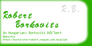 robert borkovits business card